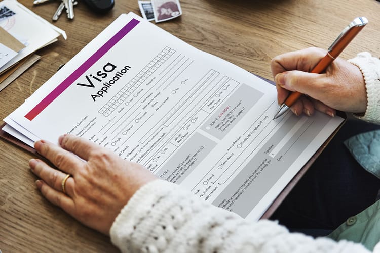 Visa application travel form